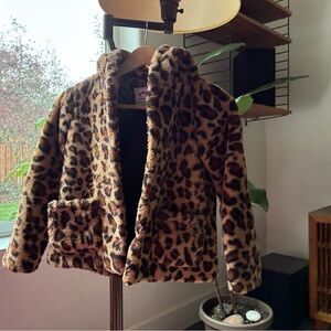 Appaman Leopard Print Fleece Coat (Youth 8)